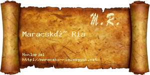 Maracskó Ria névjegykártya